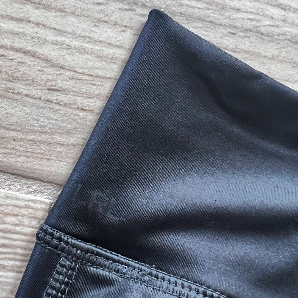 LAUREN RALPH LAUREN Coated Jersey Leggings Tights Black Sz S Small - Picture 8 of 11
